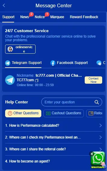 TC777 Game customer